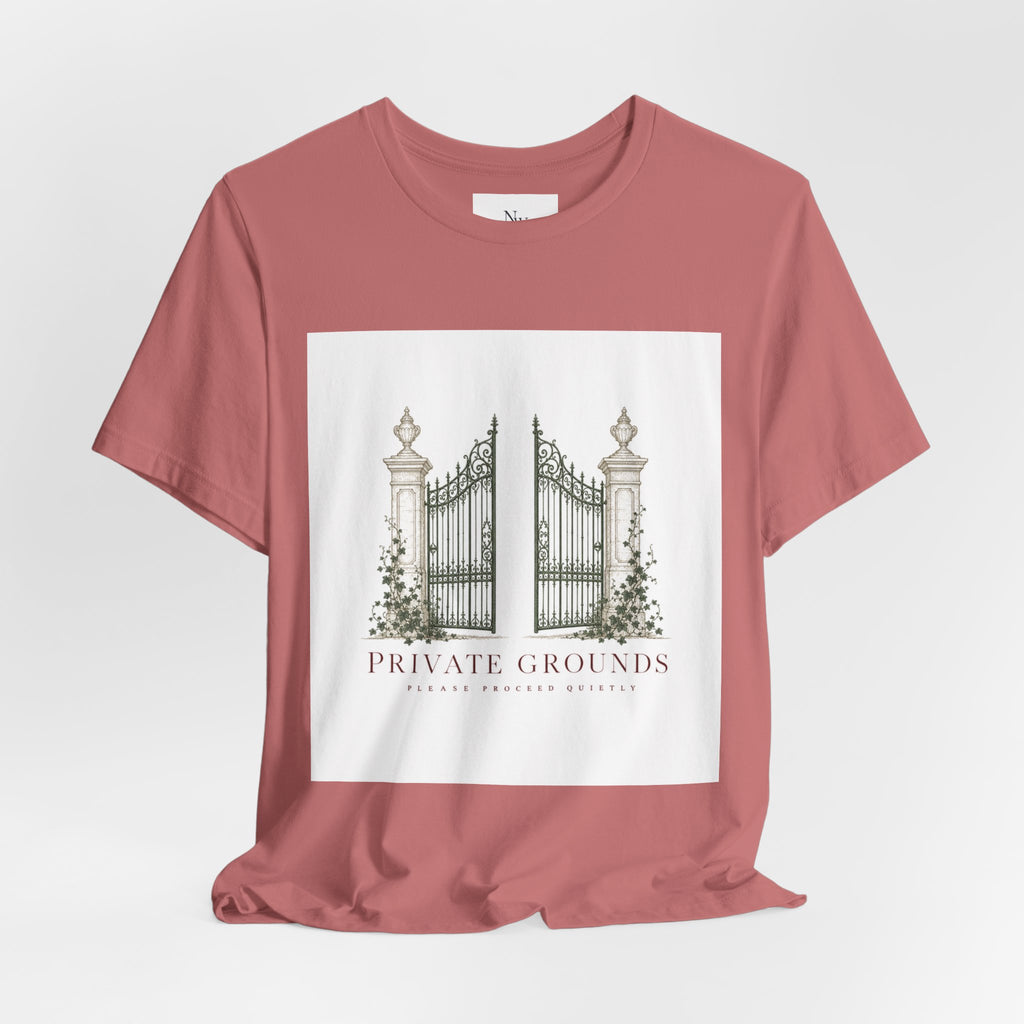 Private Grounds Tee — Vintage Garden Gate Graphic T‑Shirt