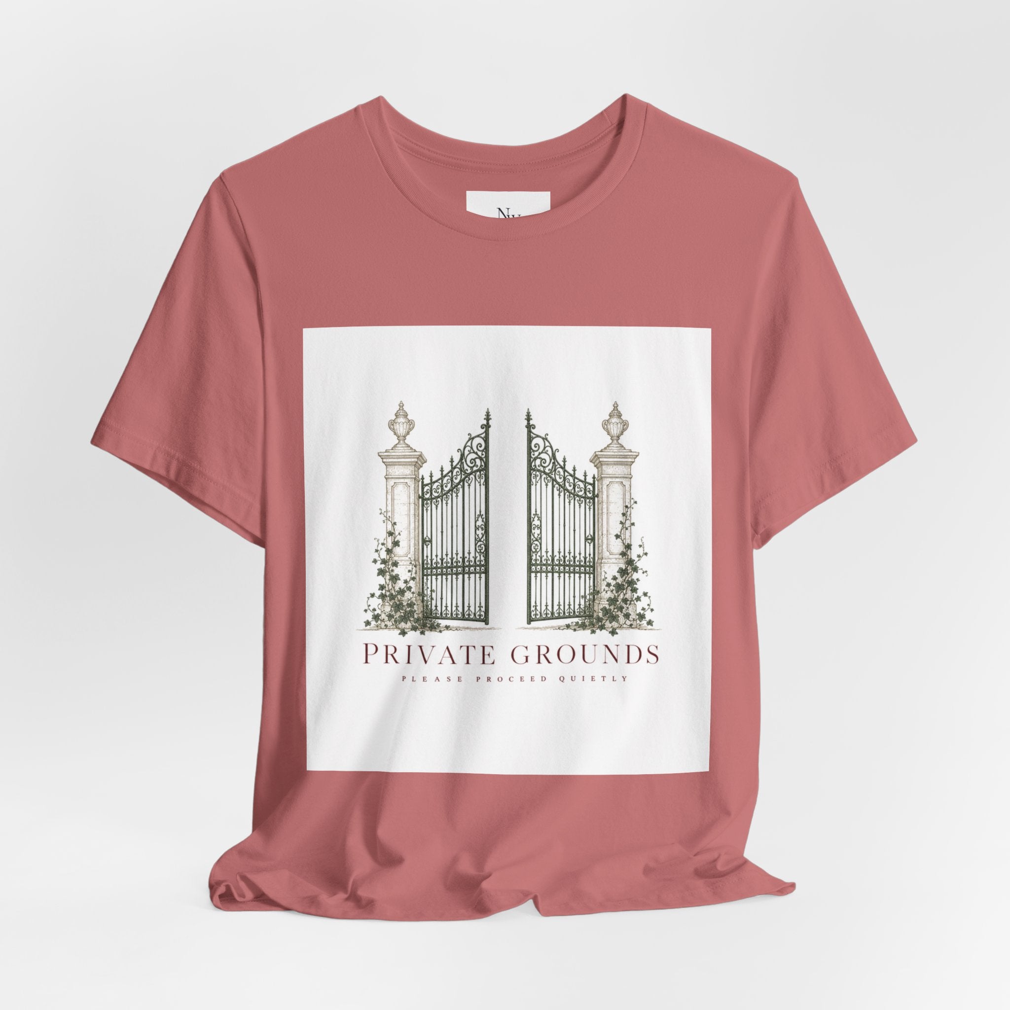 Private Grounds Tee — Vintage Garden Gate Graphic T‑Shirt