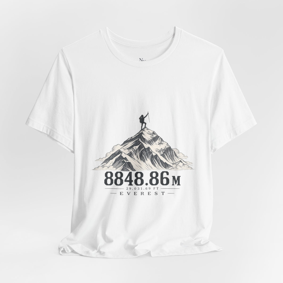 Everest Climber Tee — "She Made It" Mountain Summit Shirt (8848.86m)