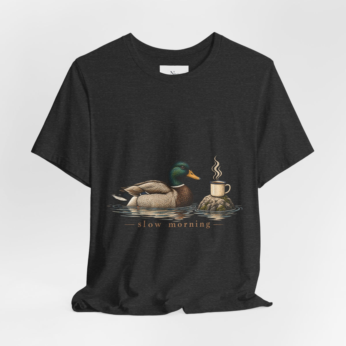 Slow Mornings Duck Tee — Cozy Cabin Nature Graphic T-Shirt