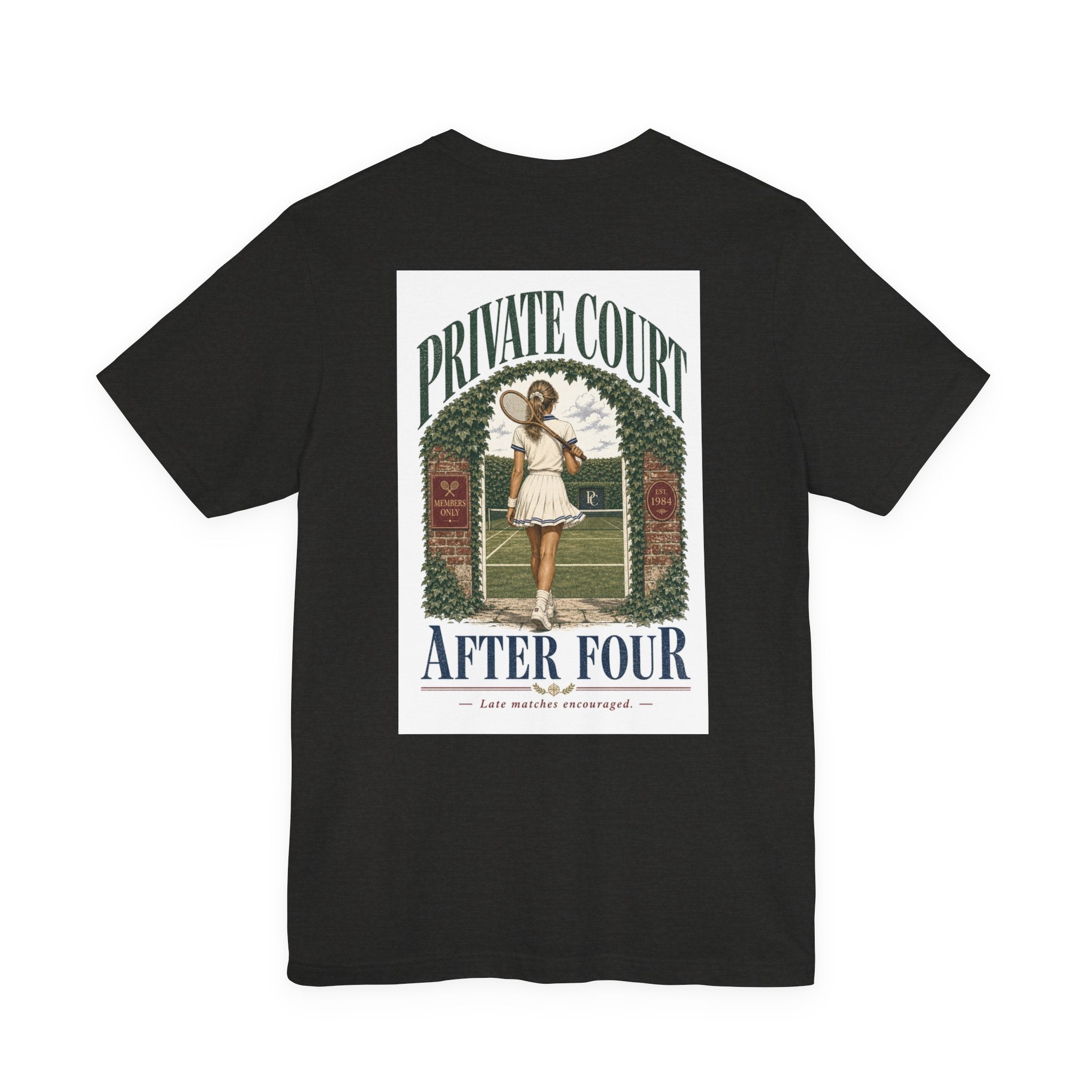 Private Court Tennis Tee — "After Four" Vintage Tennis Graphic T‑Shirt