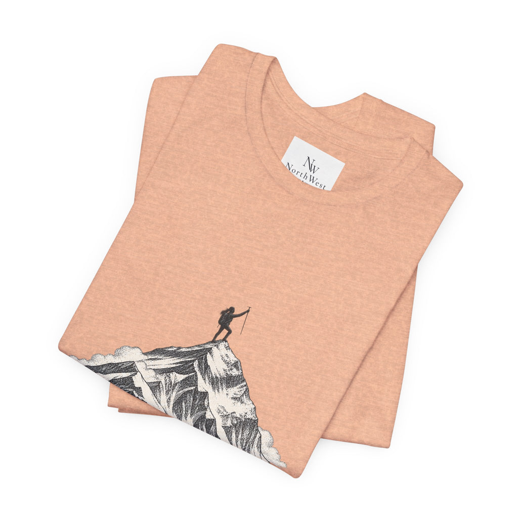 Everest Climber Tee — "She Made It" Mountain Summit Shirt (8848.86m)