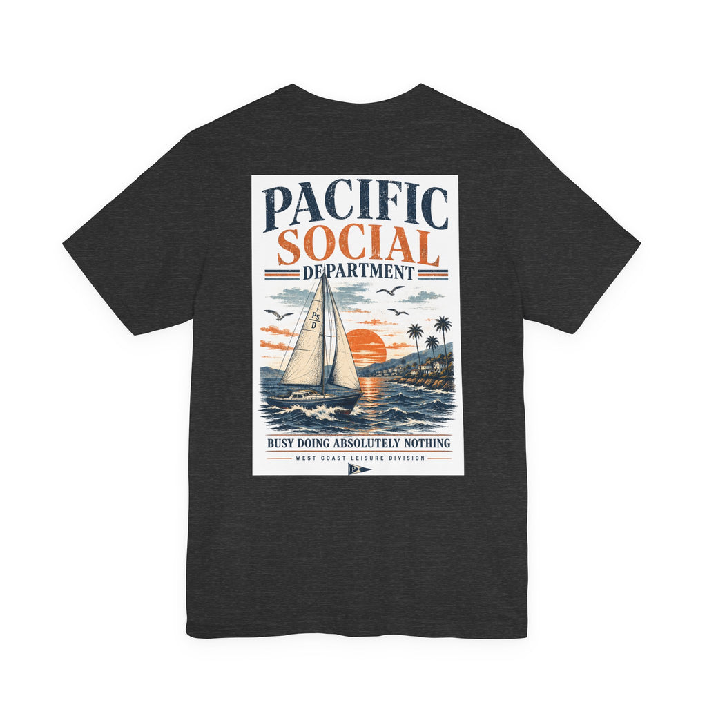 Pacific Social Sailboat Tee — Vintage Sunset Beach T-Shirt