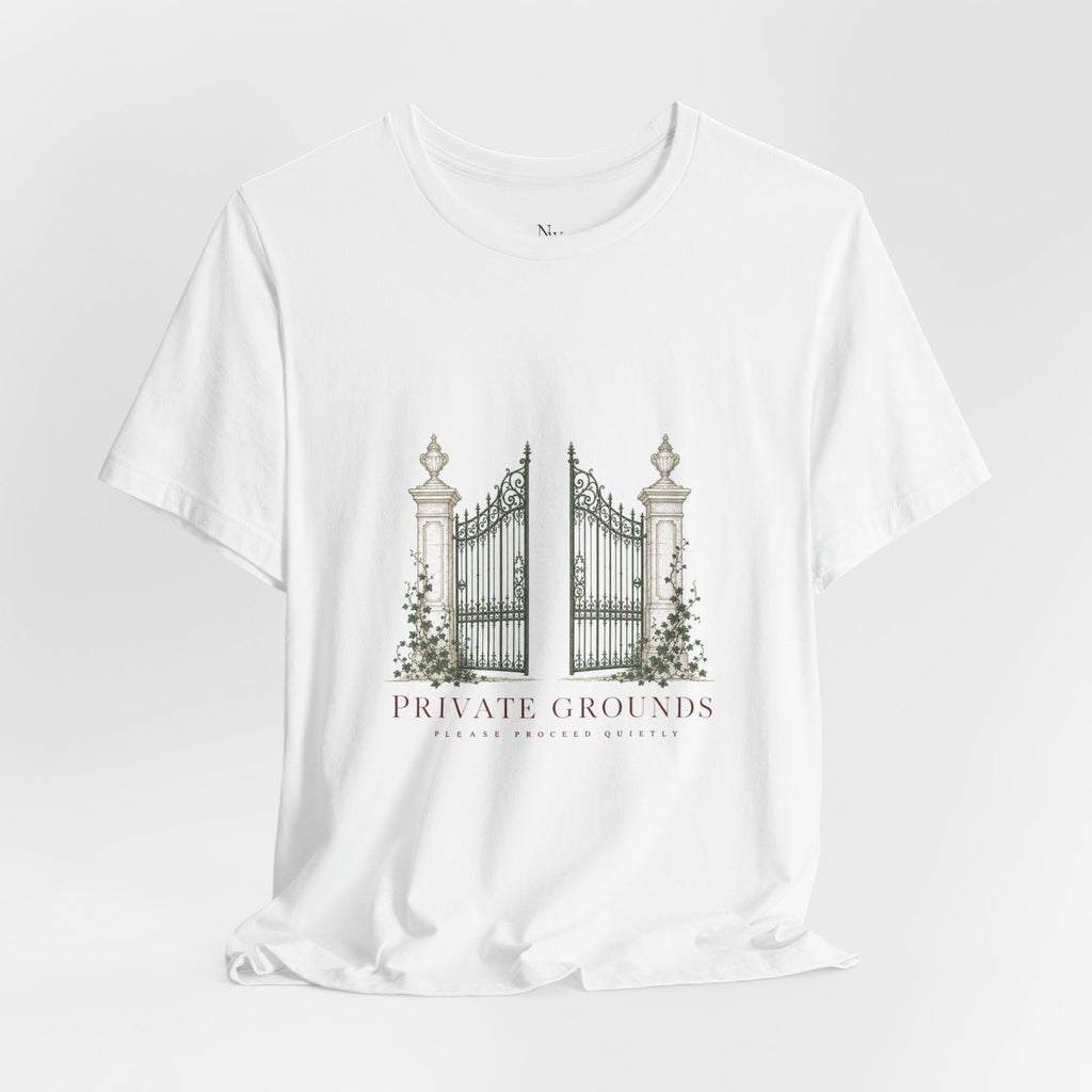 Private Grounds Tee — Vintage Garden Gate Graphic T‑Shirt
