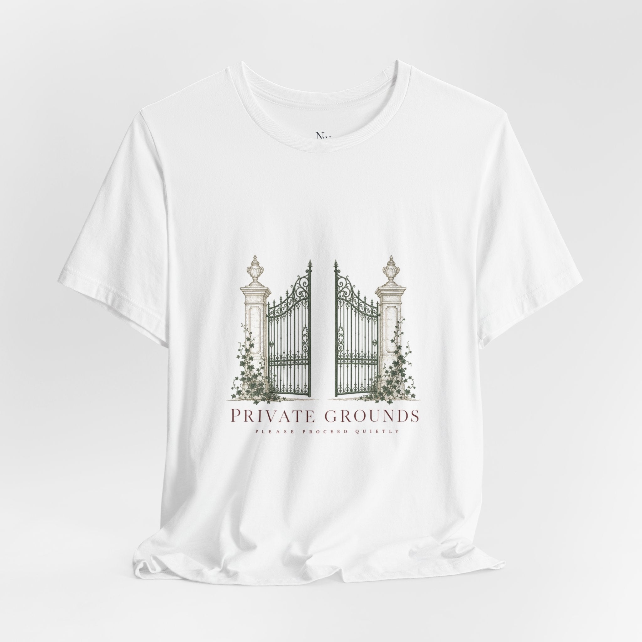 Private Grounds Tee — Vintage Garden Gate Graphic T‑Shirt