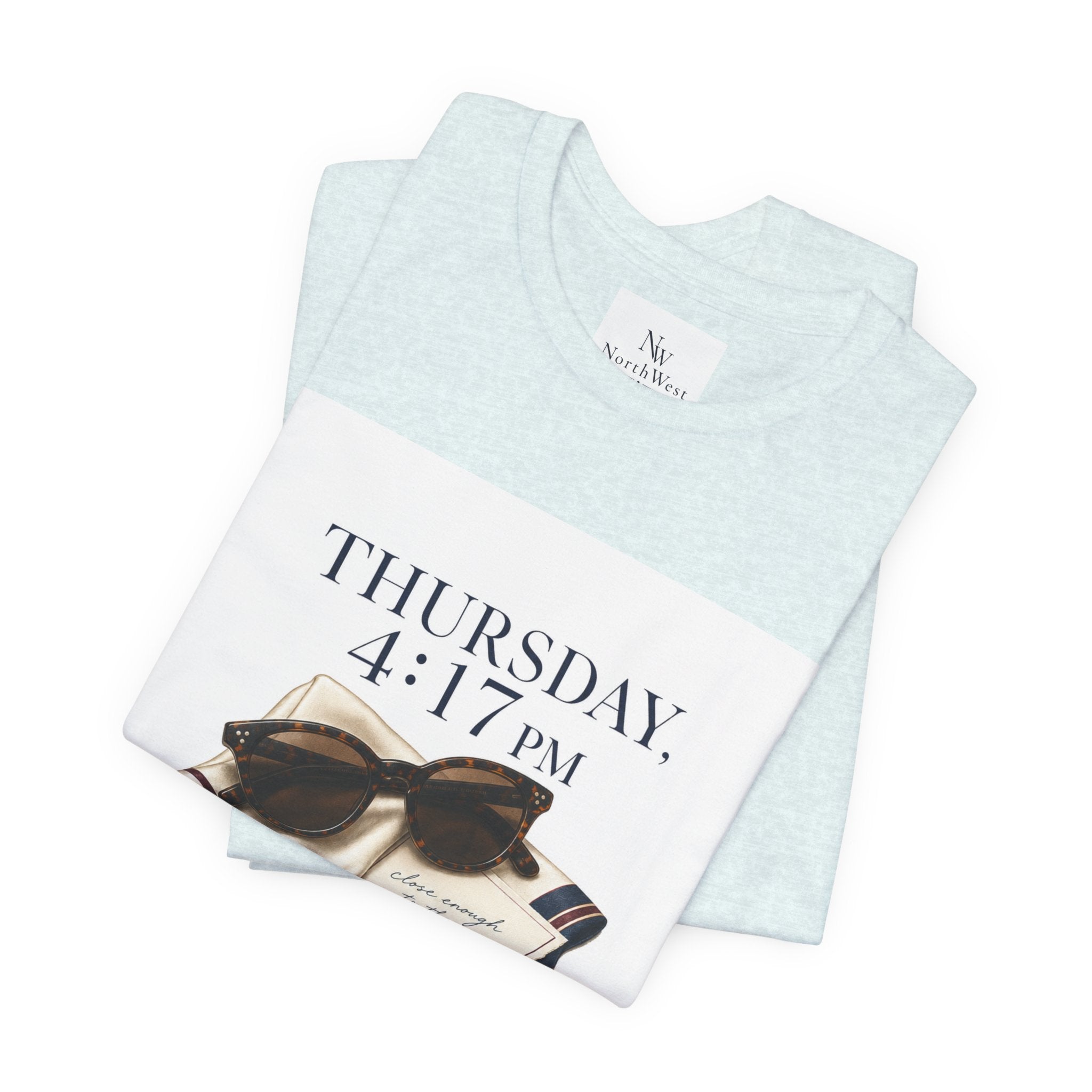 Her Weekend Starts Thursday Tee — 'Thursday, 4:17 PM' Coastal Vintage Graphic Shirt