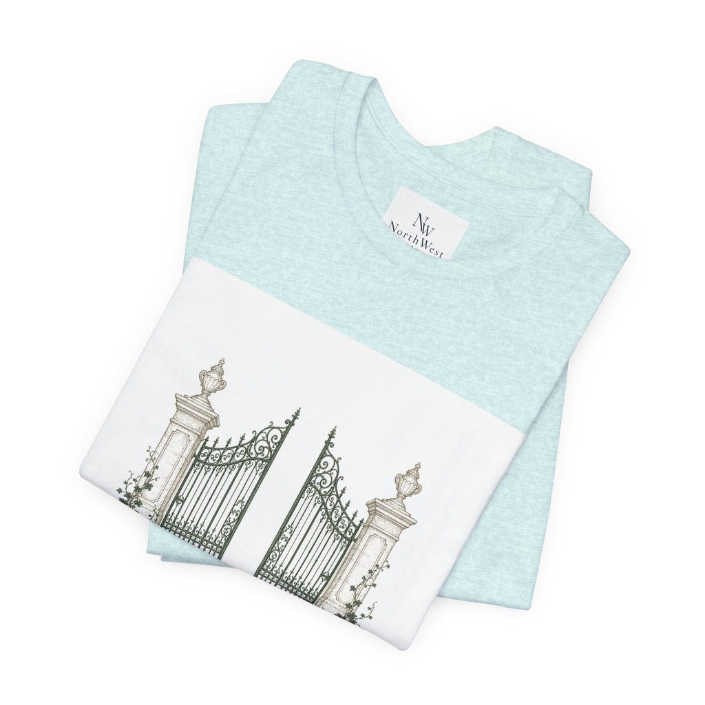 Private Grounds Tee — Vintage Garden Gate Graphic T‑Shirt