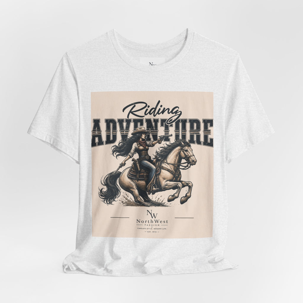 Cowgirl Riding Adventure Tee – Western Horseback Graphic T-Shirt