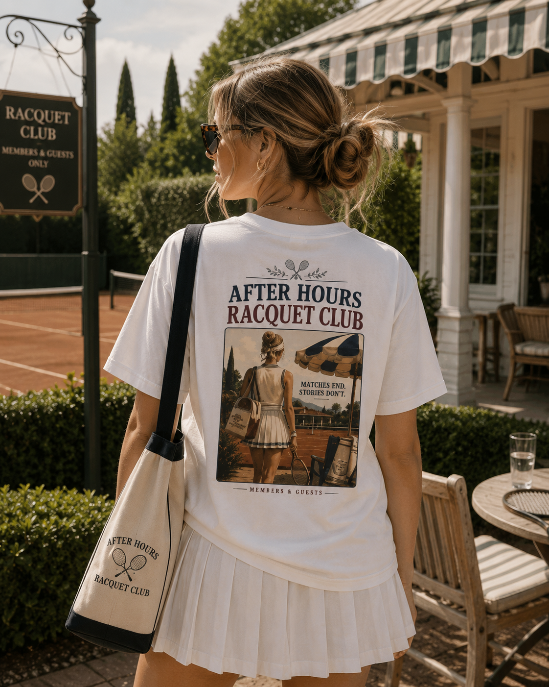 After Hours Racquet Club Tee — Vintage Tennis Graphic Short Sleeve Shirt